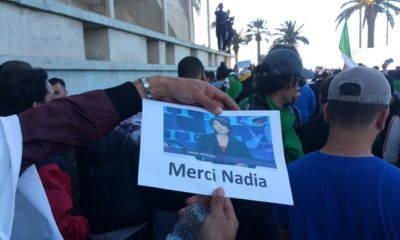 المتظاهرون في وهران يشكرون صحفية التلفزيون الوطني نادية مداسي